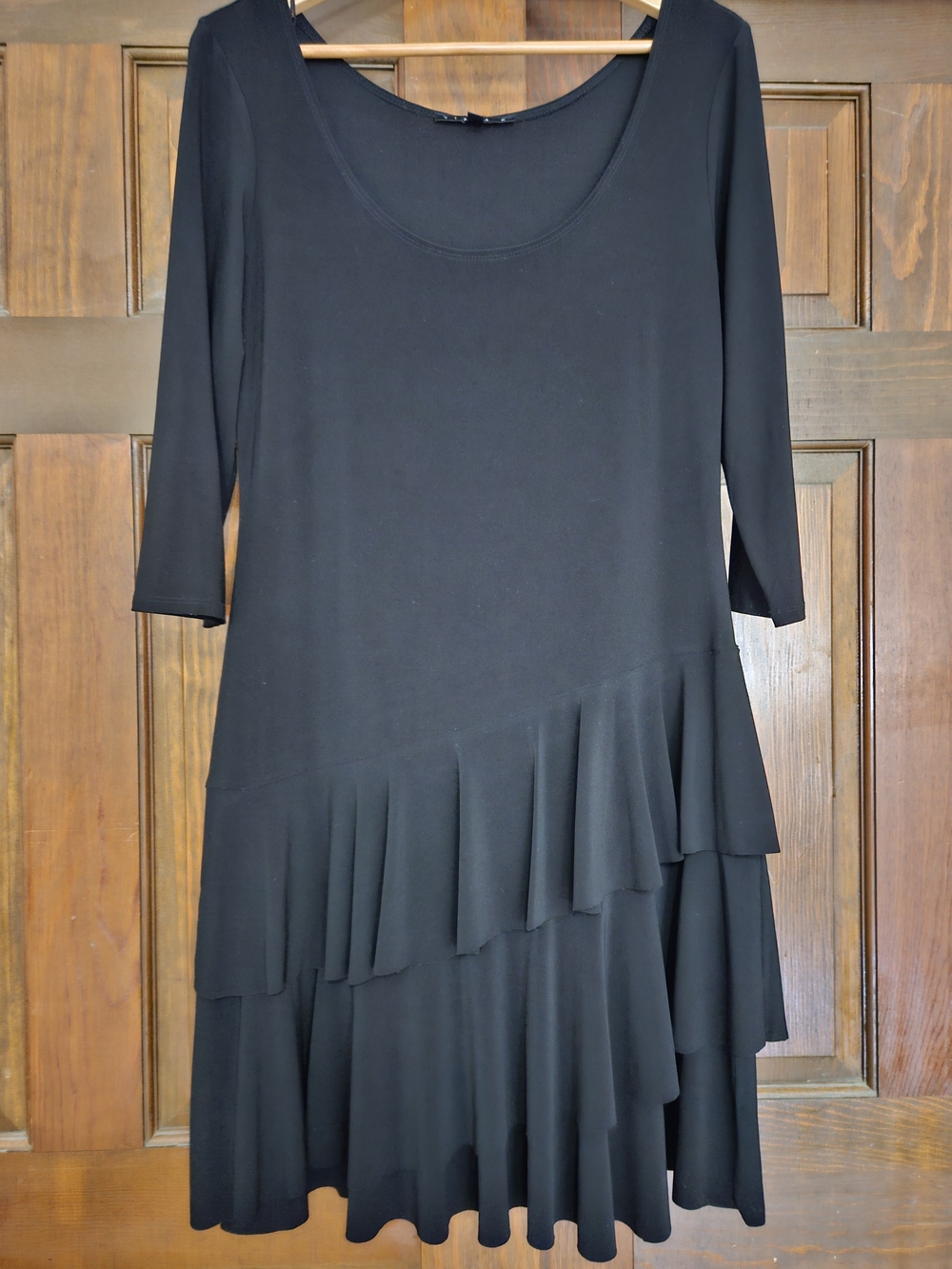 Tiana B. Black Tiered Ruffle Long Sleeve Dress
